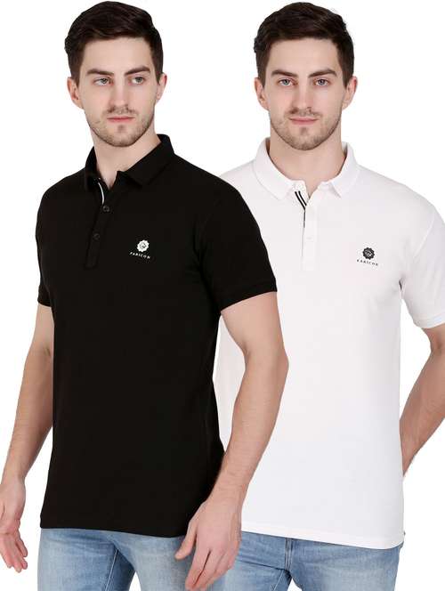 men pack of 2 solid short sleeve polo t-shirt - 22105755 -  Standard Image - 0