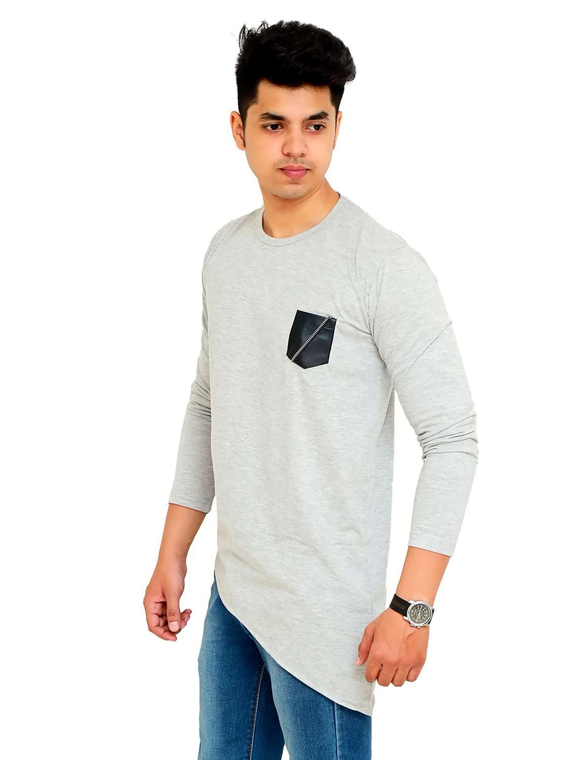 men pack of 2 solid long sleeve t-shirt - 22105761 -  Standard Image - 3