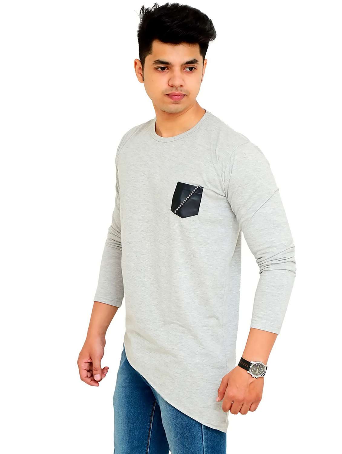 men pack of 2 solid long sleeve t-shirt - 22105769 - Standard Image - 3