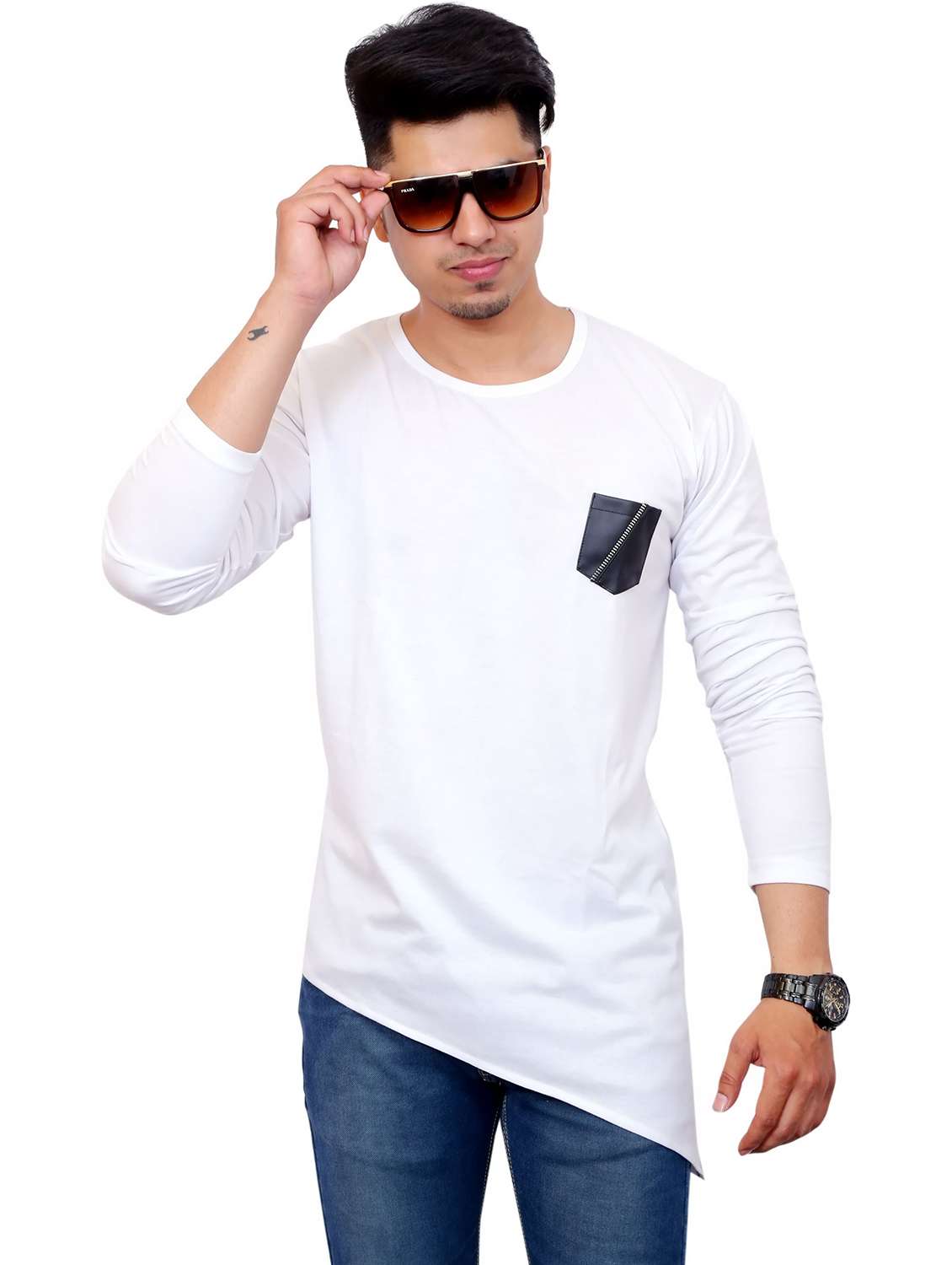 men pack of 2 solid long sleeve t-shirt - 22105773 - Standard Image - 3