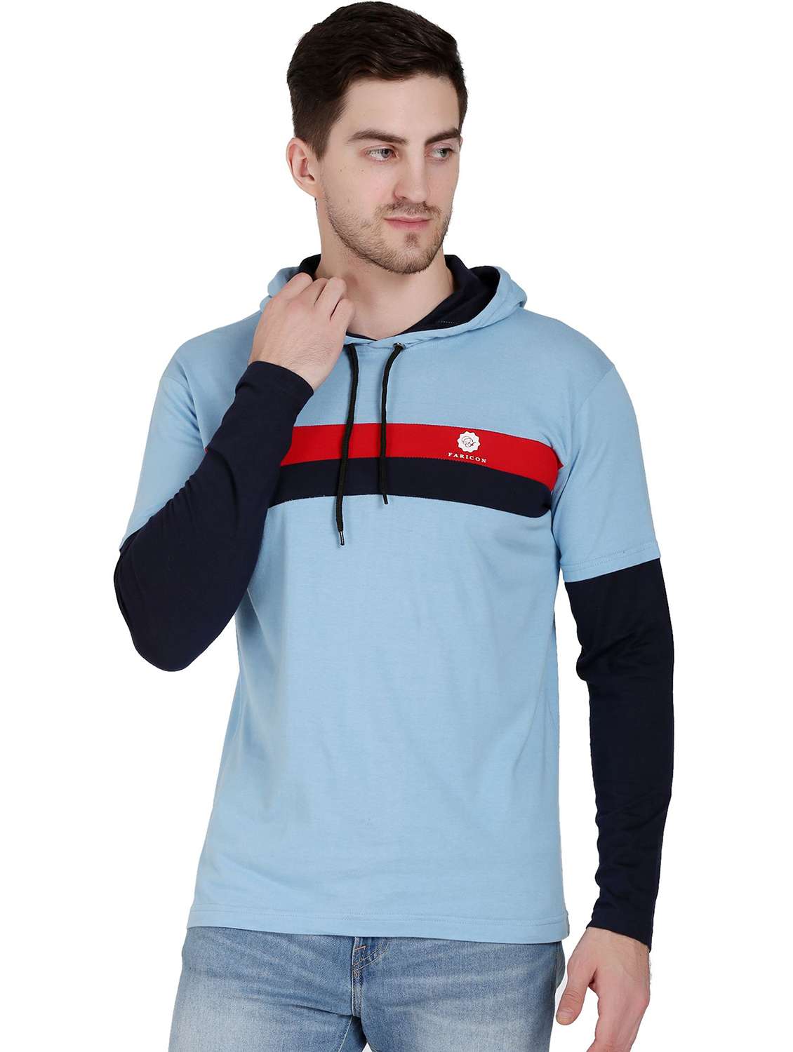 men color block long sleeve regular fit t-shirt