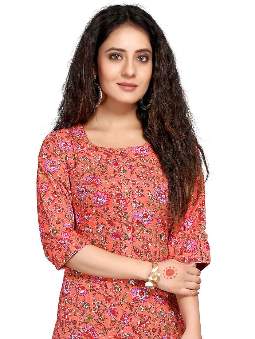 women three quarter sleeve straight kurta - 22105917 -  Standard Image - 3