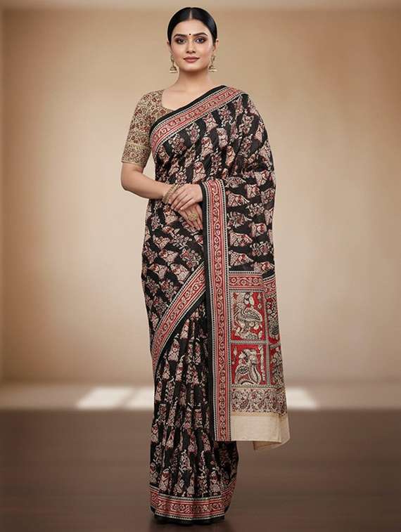women printed casual wear saree with blouse - 22105943 - Zoom Image - 0