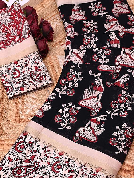women printed casual wear saree with blouse - 22105943 - Standard Image - 5