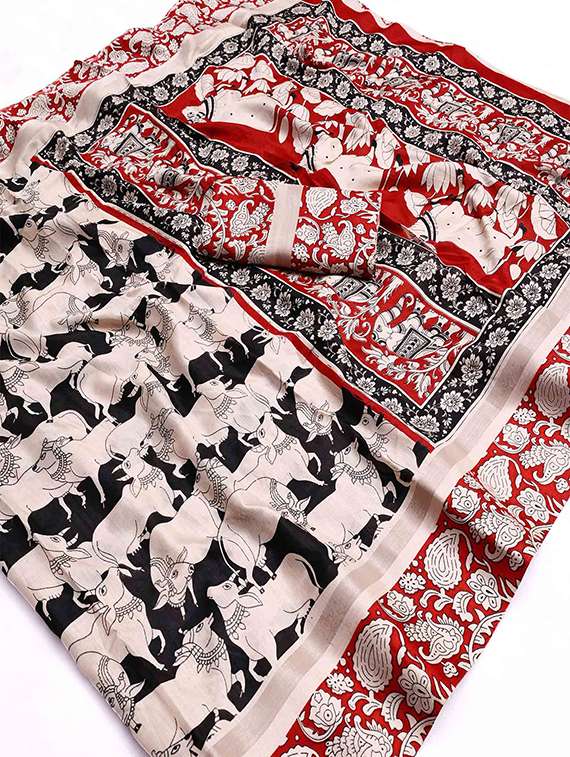 women printed casual wear saree with blouse - 22105944 - Standard Image - 5