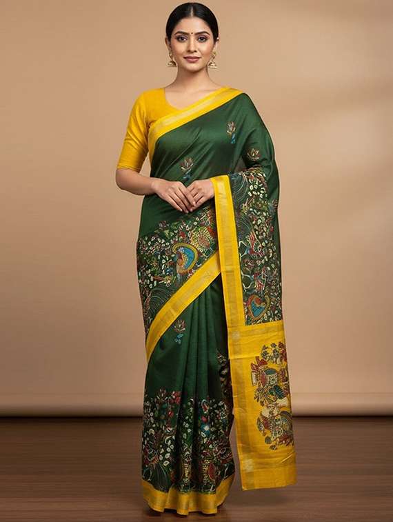 women printed casual wear saree with blouse - 22105945 -  Zoom Image - 0