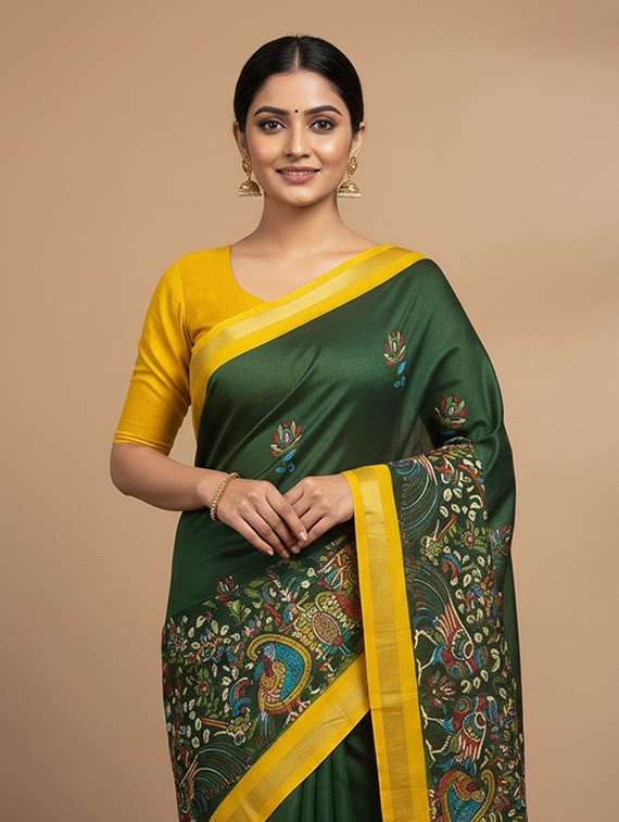 women printed casual wear saree with blouse - 22105945 - Standard Image - 3