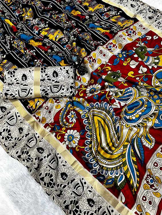 women printed casual wear saree with blouse - 22105946 -  Standard Image - 3