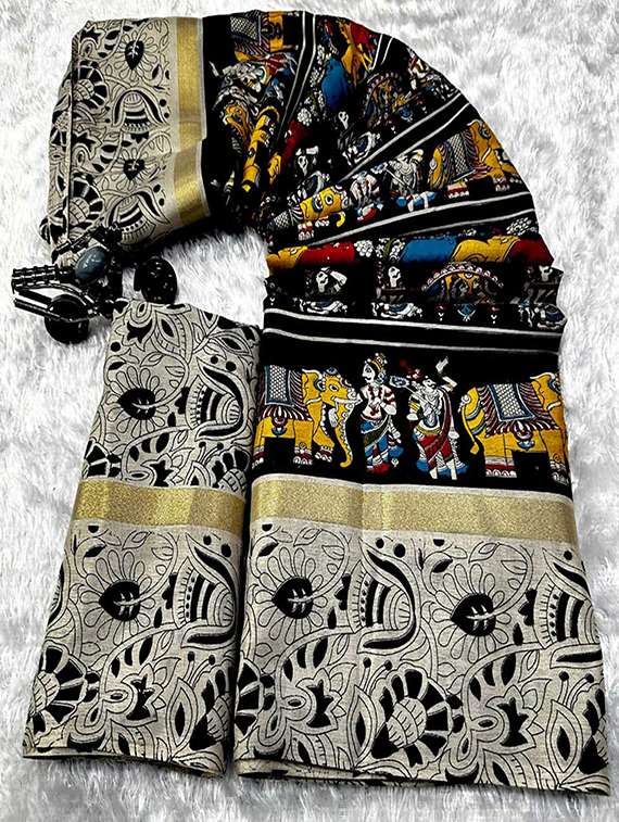 women printed casual wear saree with blouse - 22105946 -  Standard Image - 5