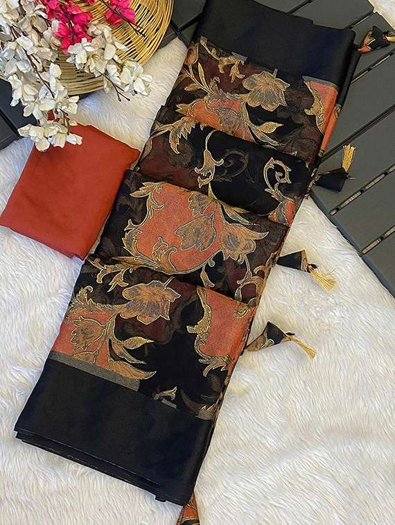 women printed casual wear saree with blouse - 22105954 -  Standard Image - 5