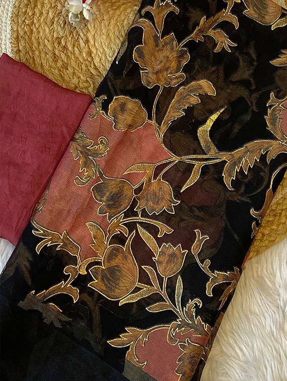 women printed casual wear saree with blouse - 22105955 -  Standard Image - 3