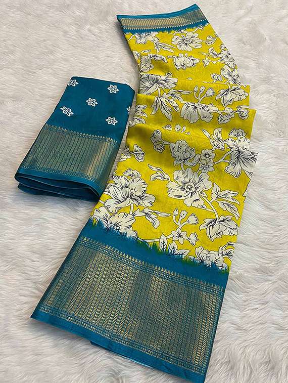 women printed casual wear saree with blouse - 22105958 - Standard Image - 5