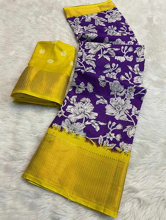 women printed casual wear saree with blouse - 22105961 - Standard Image - 5