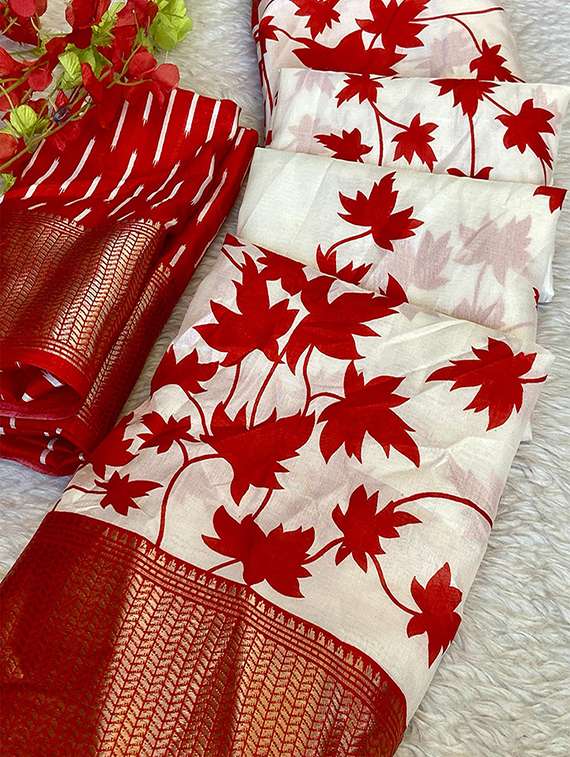 women printed casual wear saree with blouse - 22105962 -  Standard Image - 5