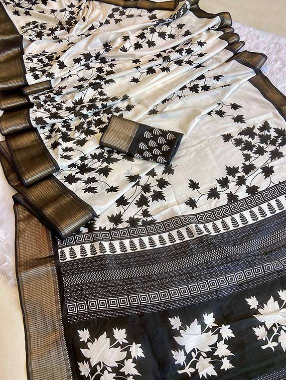 women printed casual wear saree with blouse - 22105964 - Standard Image - 3