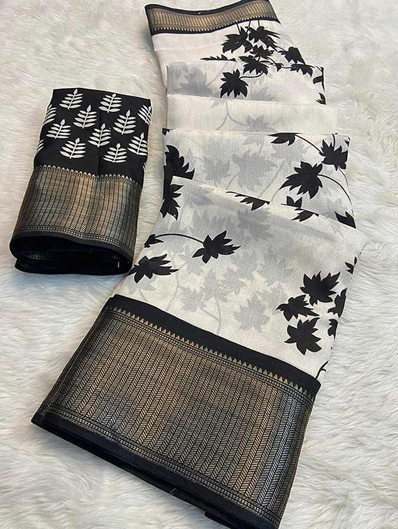 women printed casual wear saree with blouse - 22105964 - Standard Image - 5