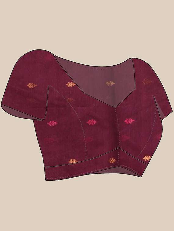 women self design handloom saree with blouse - 22105989 -  Standard Image - 3