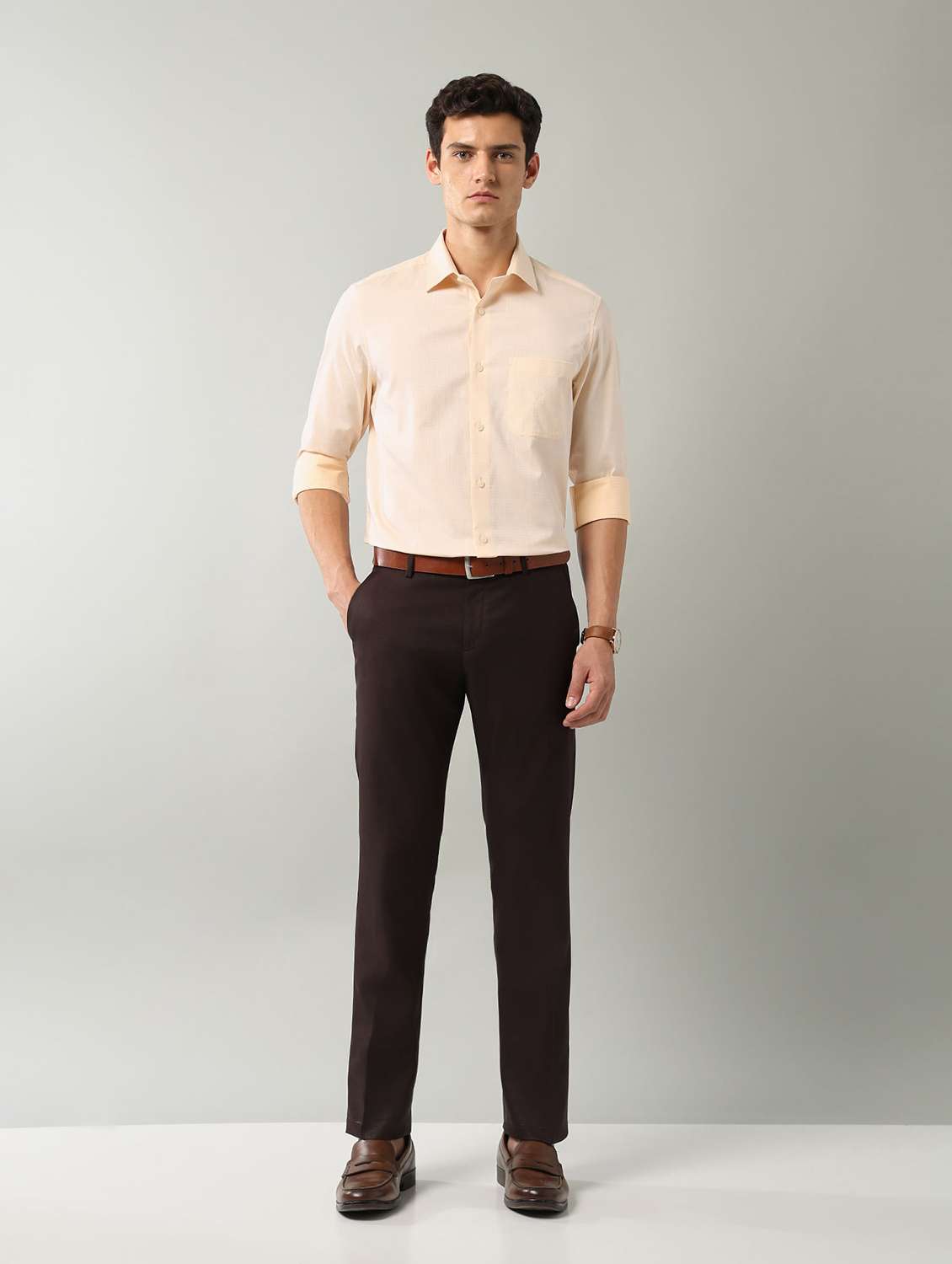 men printed long sleeve regular fit formal shirt - 22106054 -  Standard Image - 3