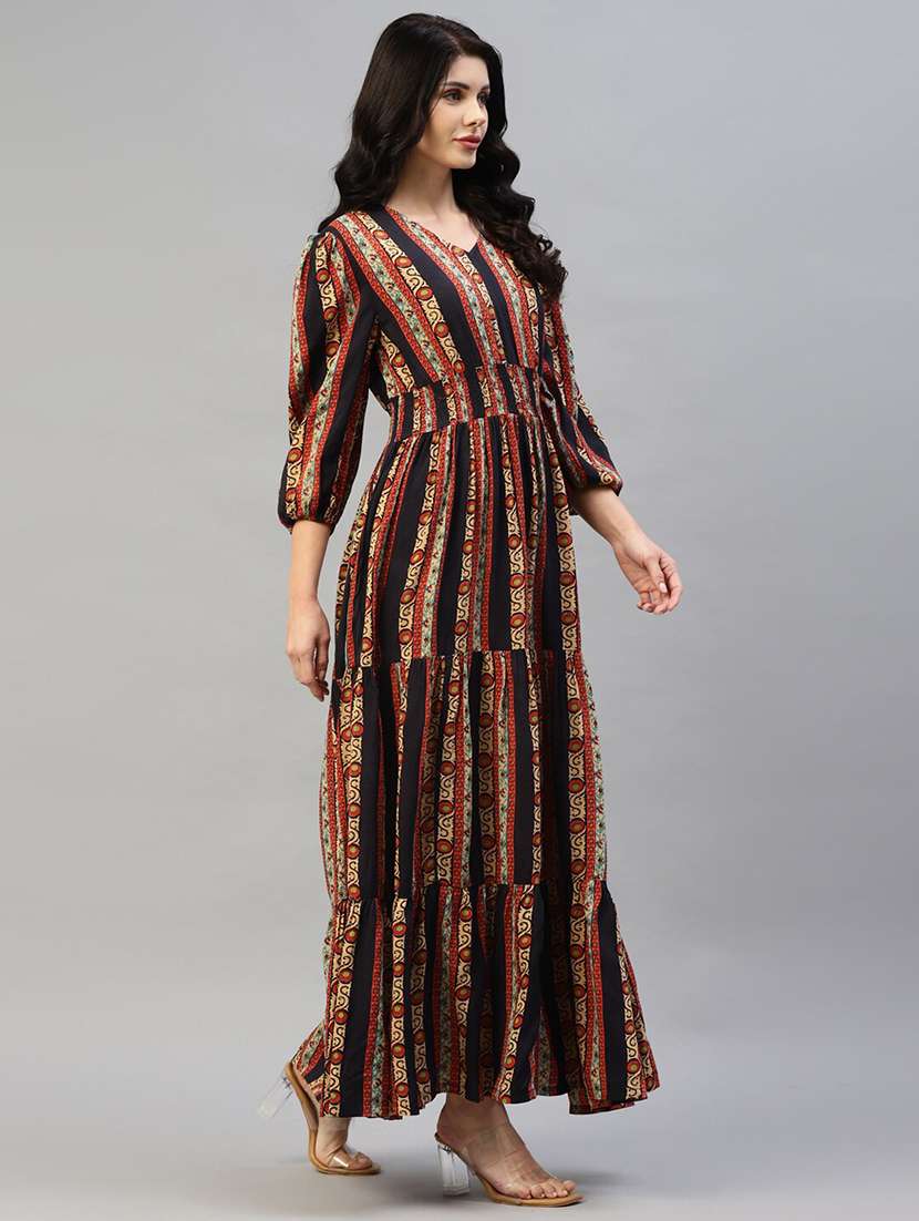 women printed puff sleeve tiered dress - 22106208 -  Zoom Image - 0