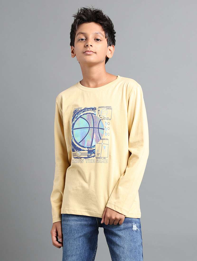 boys front print long sleeve t-shirt