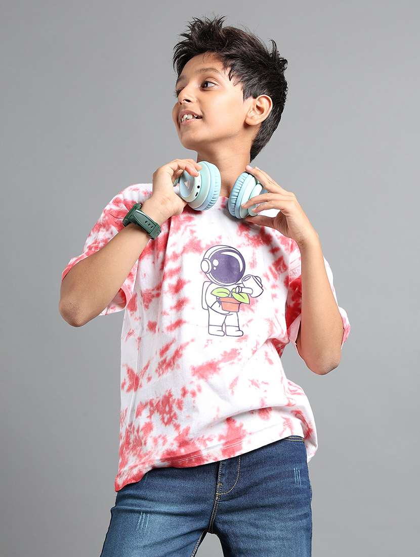 boys tie & dye short sleeve oversized t-shirt