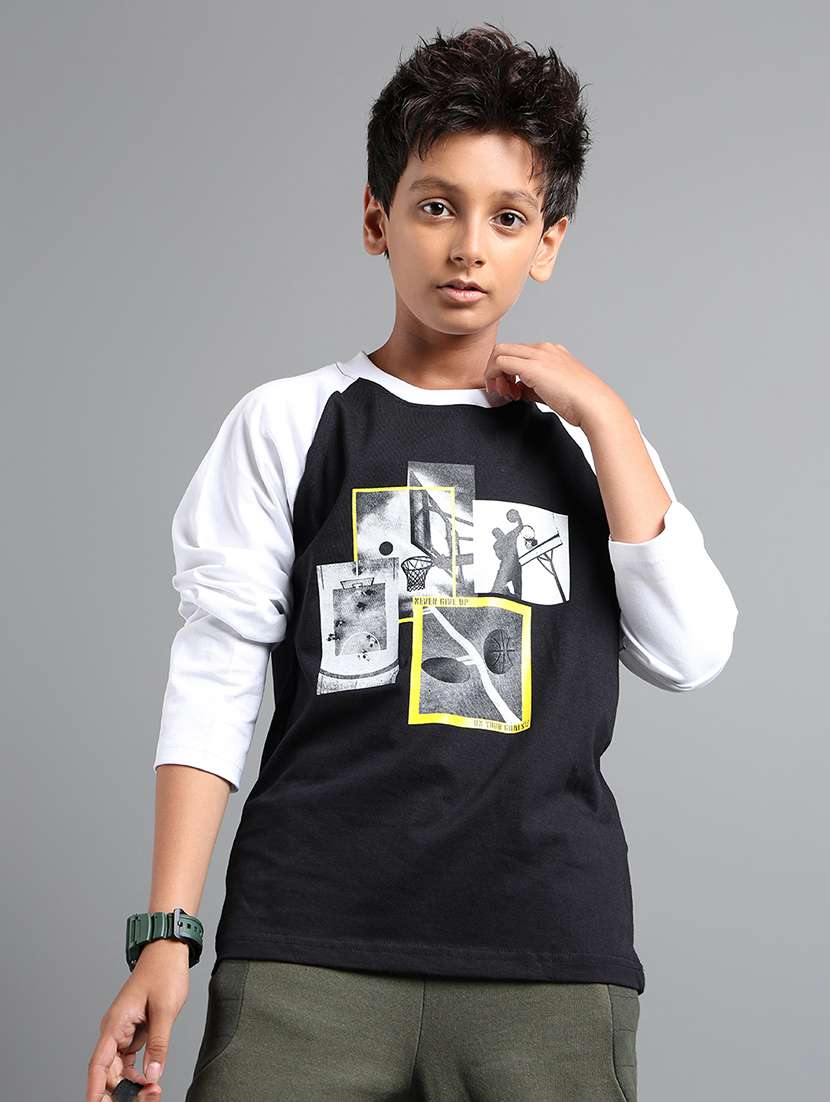 boys front print long sleeve t-shirt