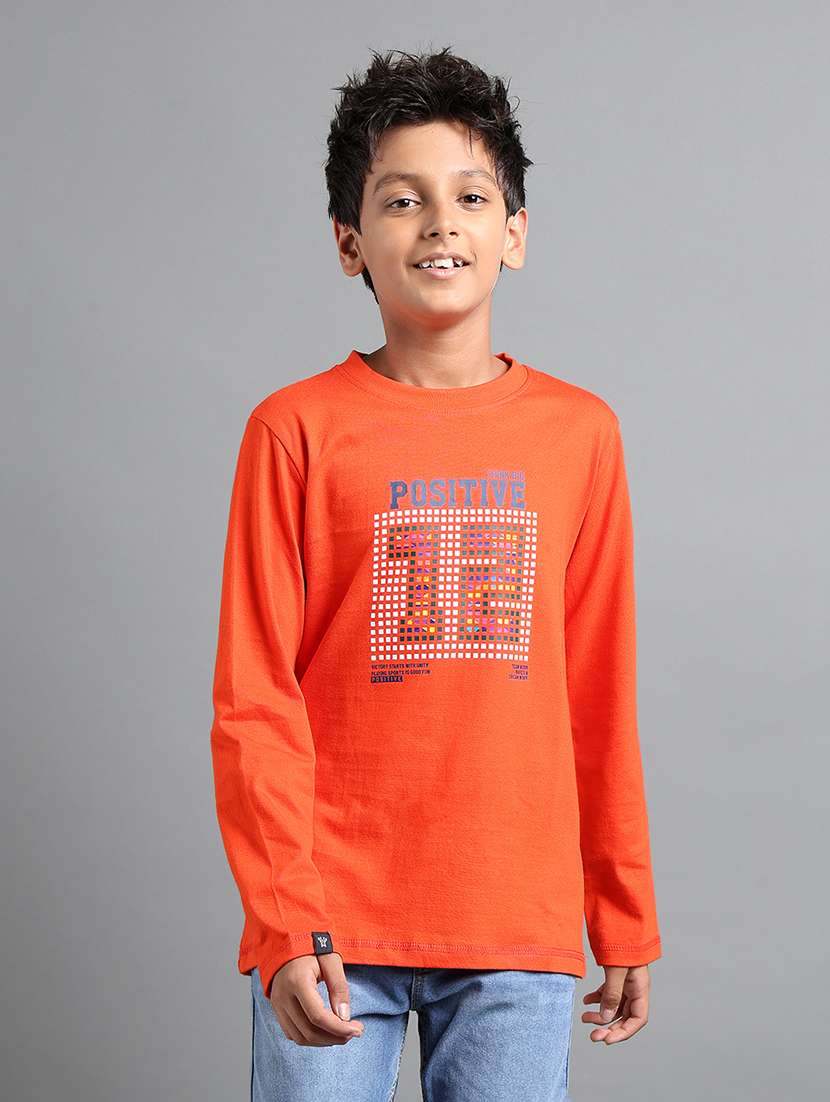 boys front print long sleeve t-shirt