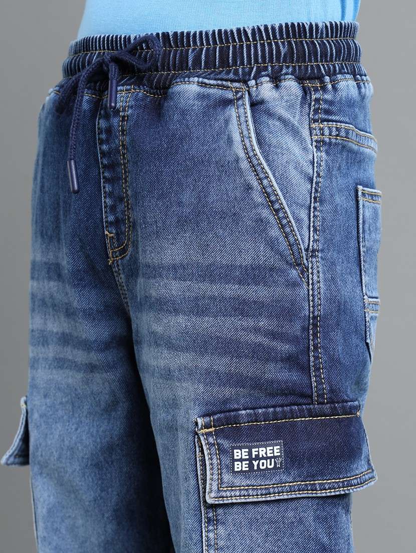 boys solid mid rise cargo - 22106302 -  Standard Image - 3