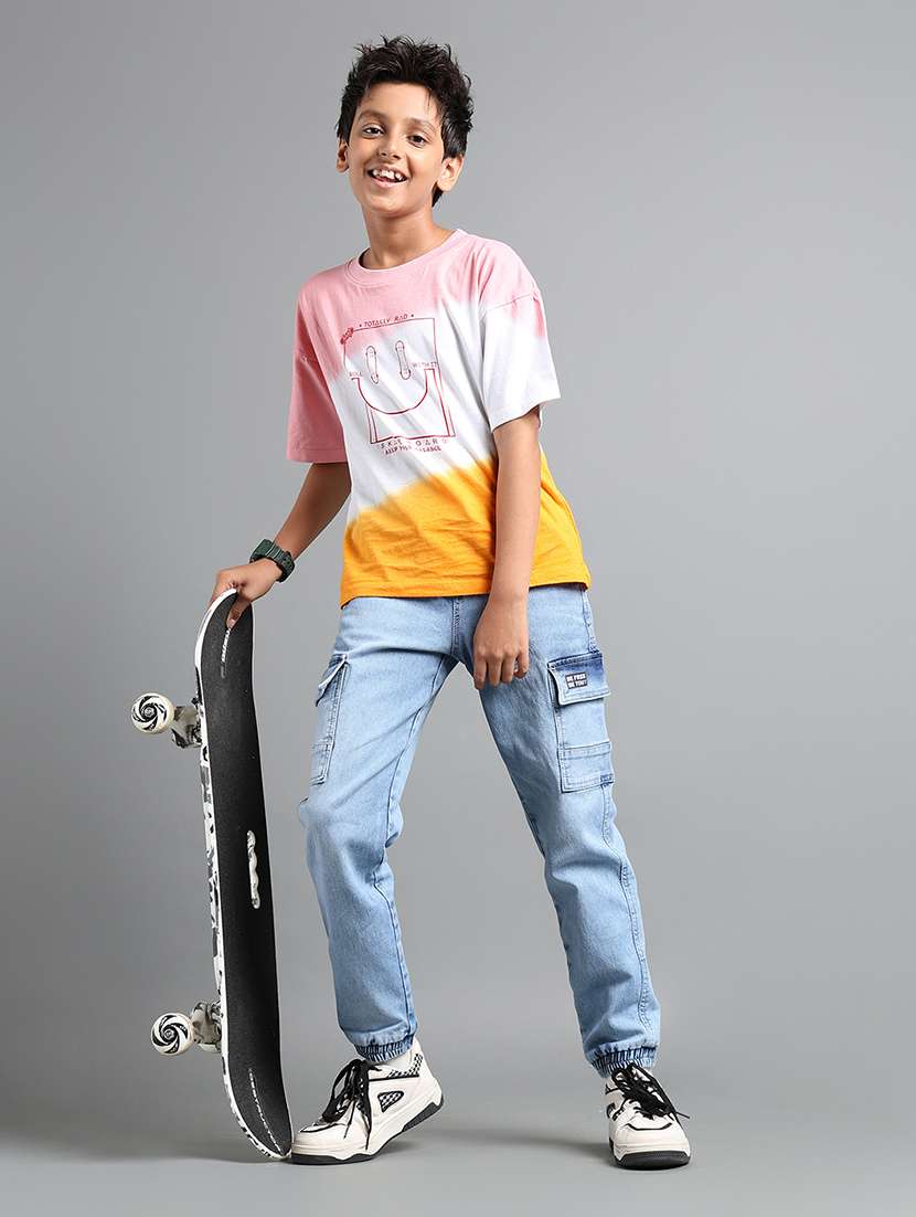 boys solid mid rise cargo - 22106303 -  Standard Image - 3