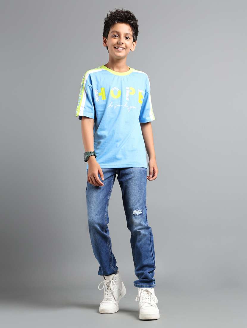 boys solid distressed slim fit jeans - 22106306 -  Standard Image - 3