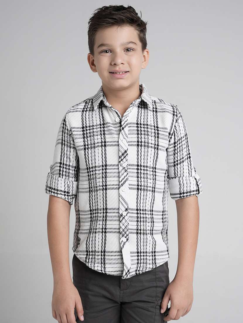 boys collared long sleeve regular fit shirt