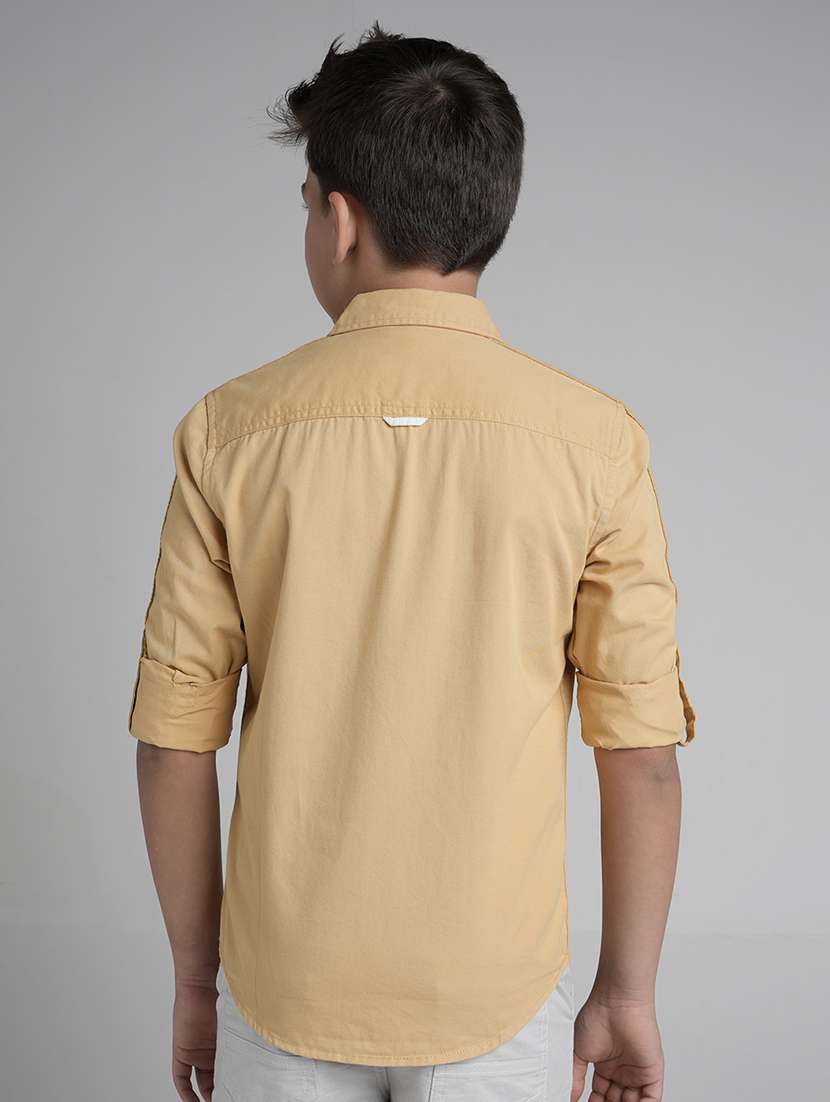 boys solid long sleeve collared shirt - 22106318 -  Standard Image - 3