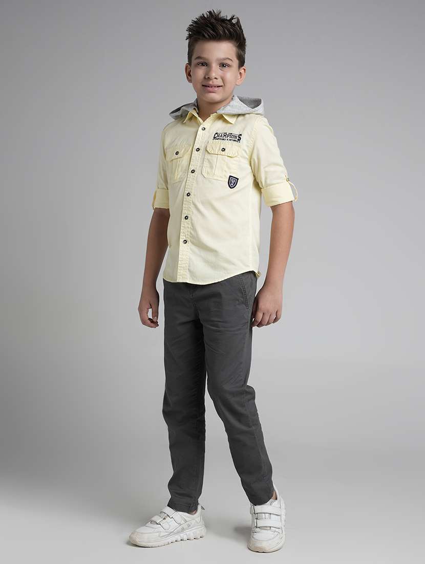 boys hooded long sleeve regular fit shirt - 22106319 -  Standard Image - 5