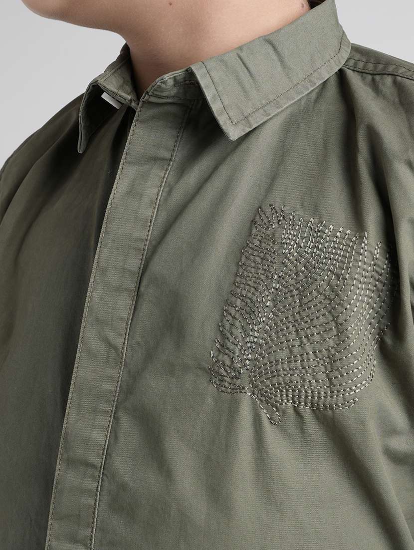 boys solid long sleeve collared shirt - 22106322 -  Standard Image - 5