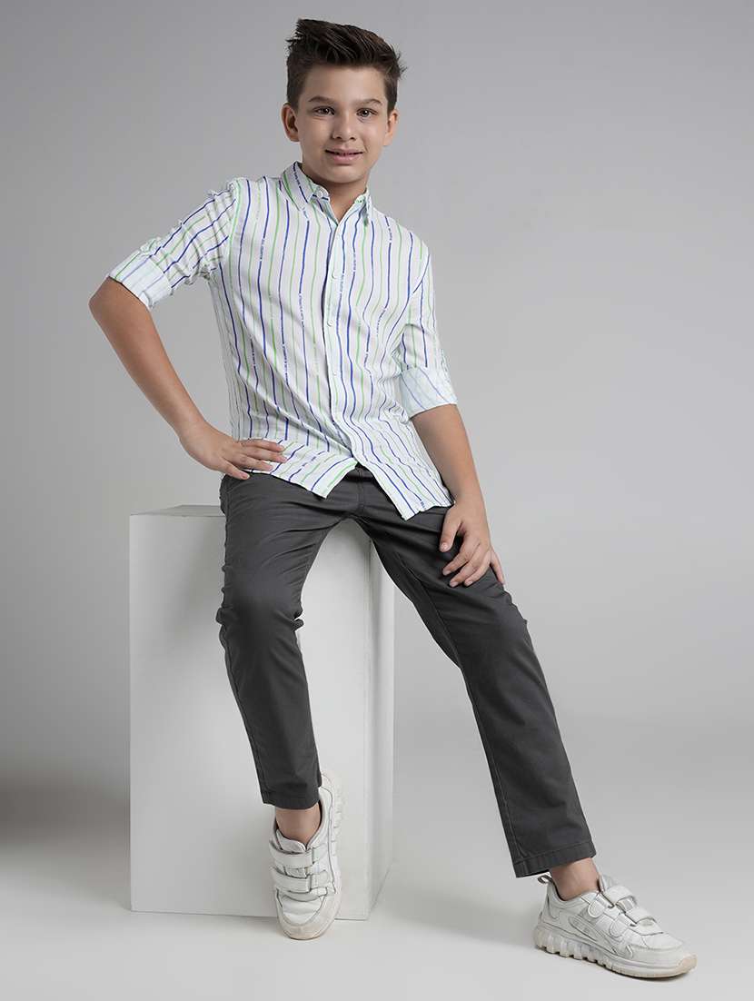 boys collared long sleeve regular fit shirt - 22106323 -  Standard Image - 3