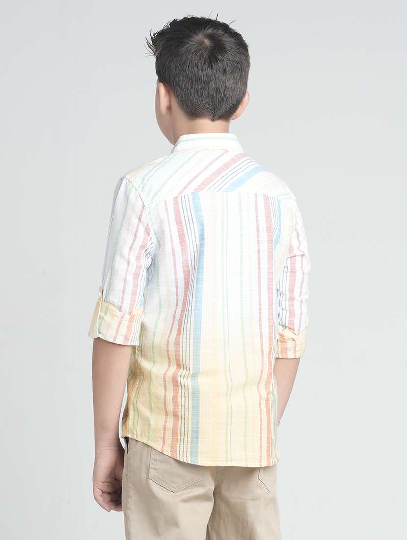 boys striped long sleeve collared shirt - 22106326 -  Standard Image - 3