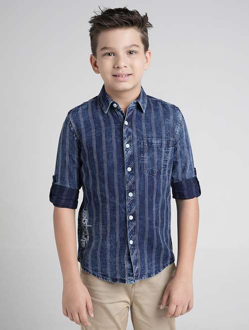 boys collared long sleeve regular fit shirt - 22106329 -  Standard Image - 0