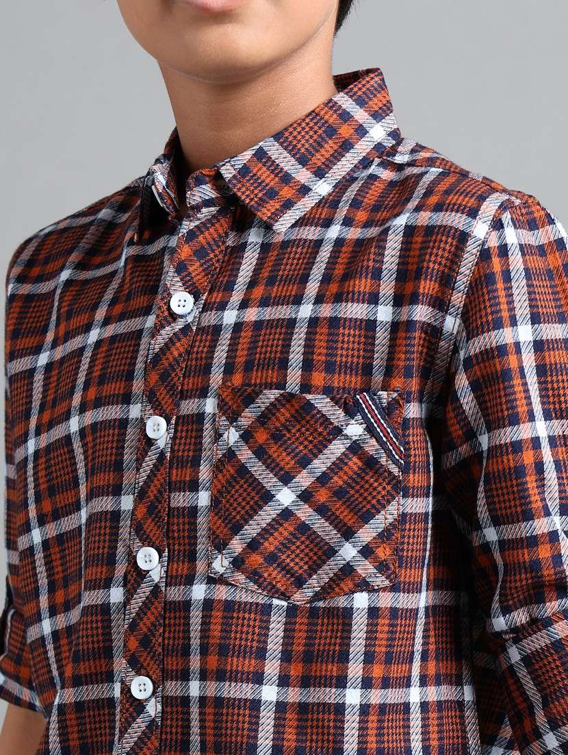boys checkered long sleeve collared shirt - 22106332 -  Standard Image - 3