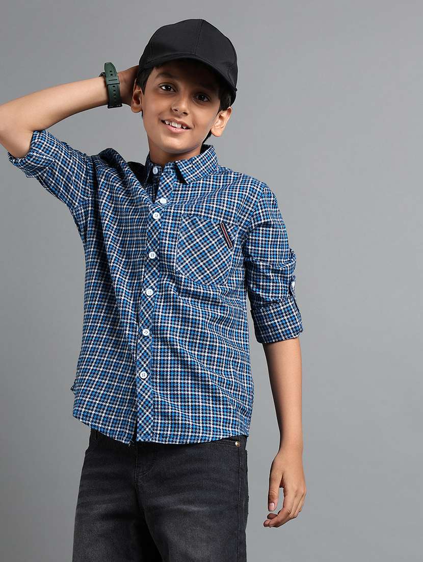 boys collared long sleeve regular fit shirt