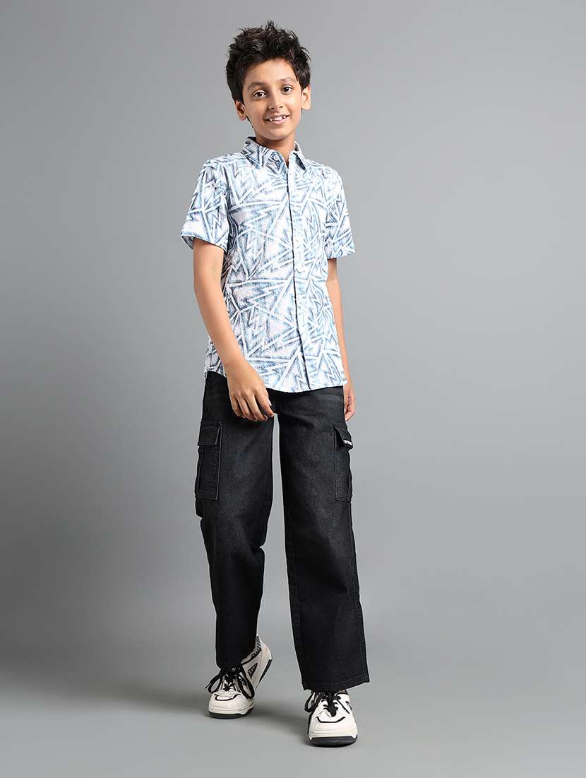 boys printed short sleeve collared shirt - 22106337 -  Standard Image - 3