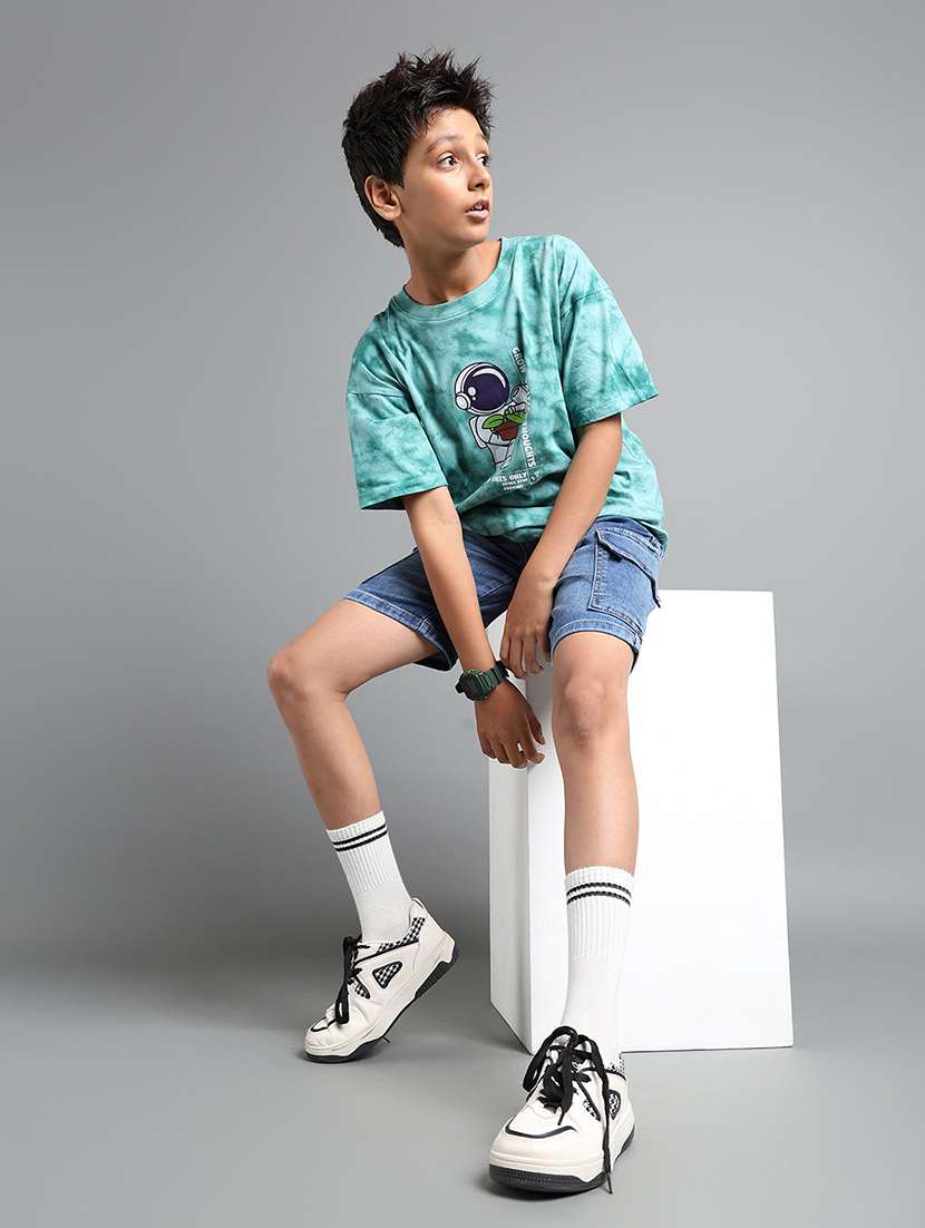 boys solid mid rise cargo shorts  - 22106343 -  Standard Image - 3