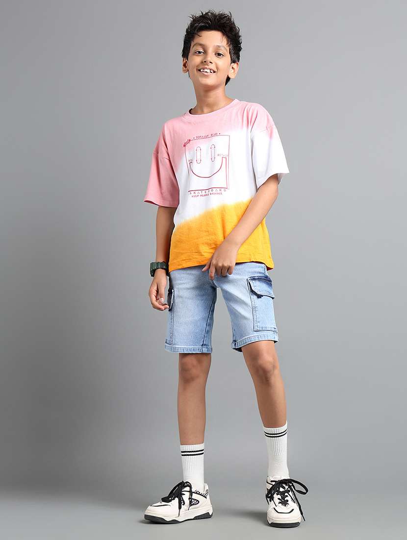 boys solid mid rise cargo shorts  - 22106344 -  Standard Image - 3