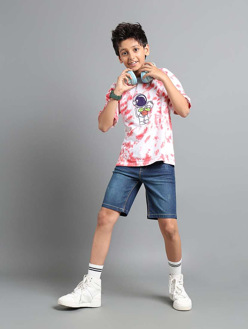 boys solid mid rise denim shorts - 22106345 -  Standard Image - 3