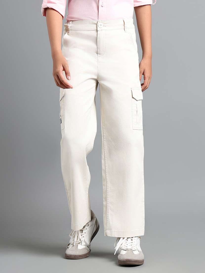 boys solid mid rise cargo