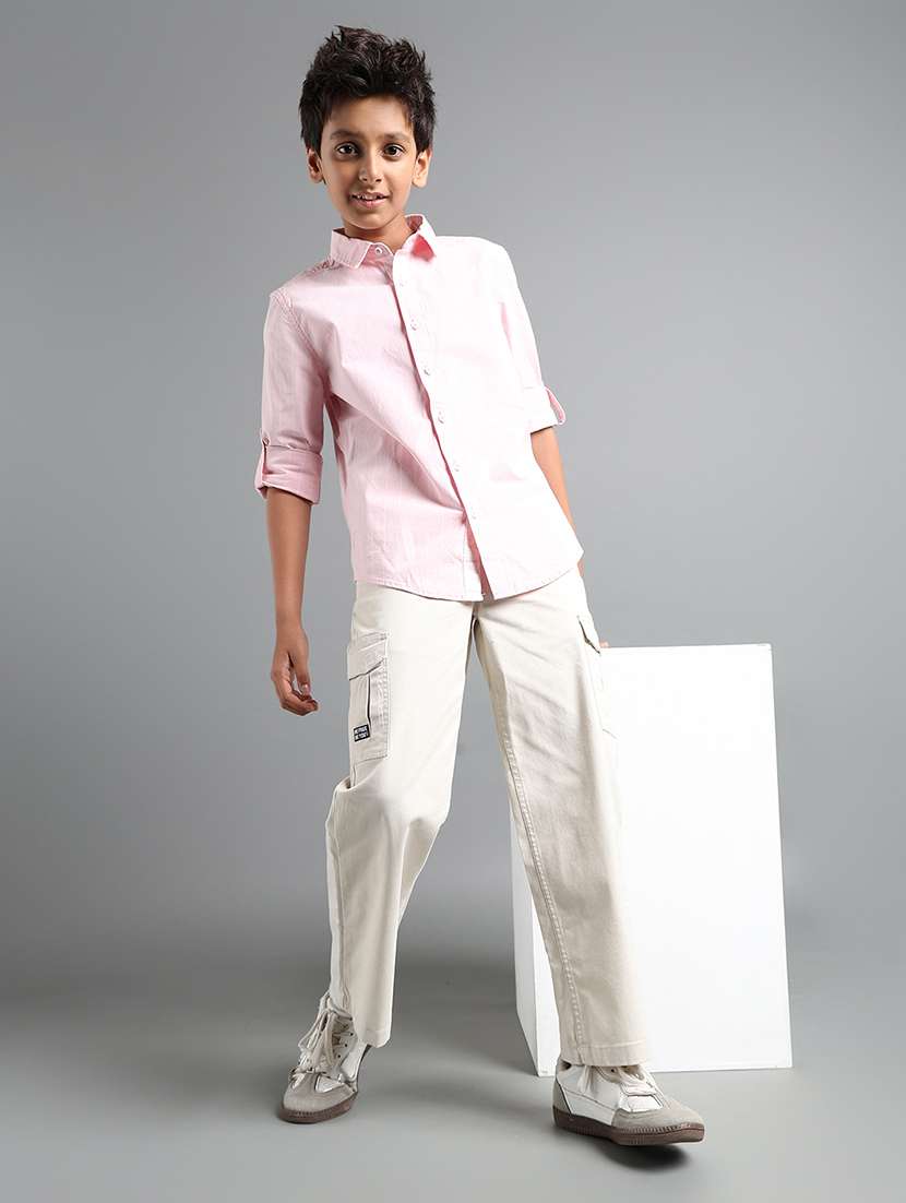 boys solid mid rise cargo - 22106351 -  Standard Image - 3