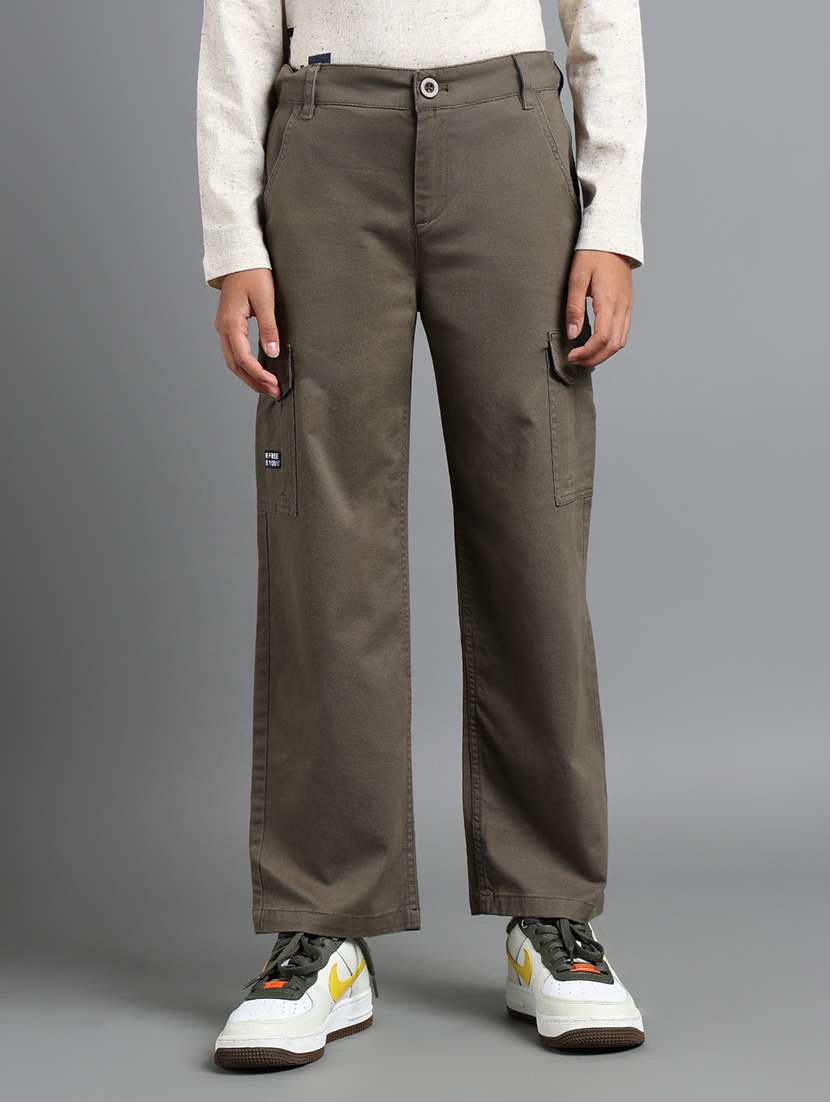 boys solid mid rise cargo