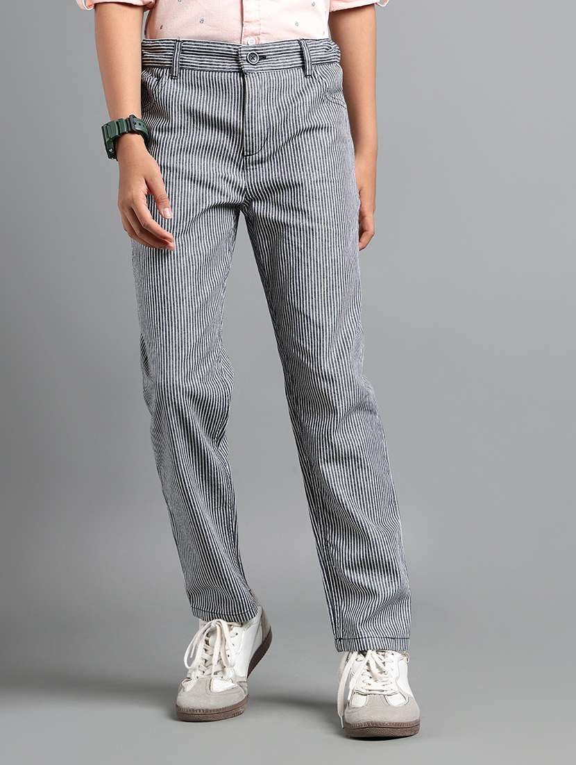 boys striped mid rise chinos