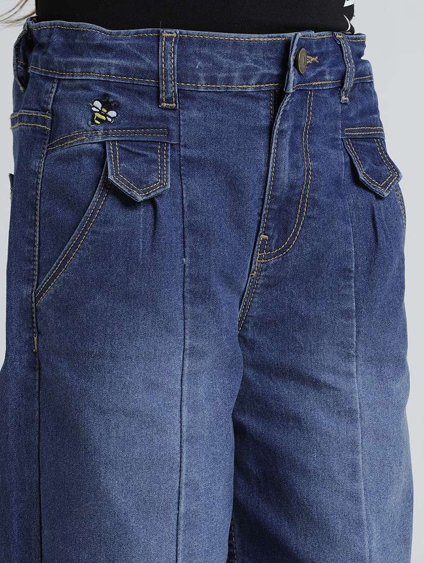 girls solid high rise baggy jean - 22106358 -  Standard Image - 3
