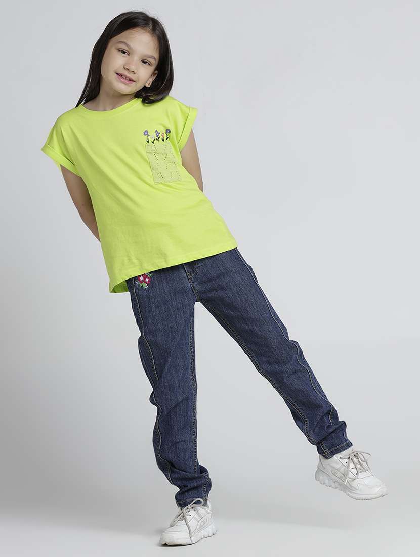 girls solid mid rise relaxed fit jean - 22106360 -  Standard Image - 3