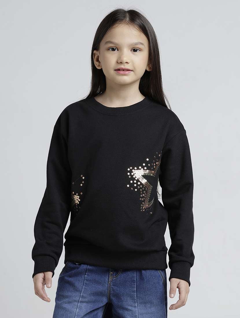 girls printed long sleeve sweatshirt